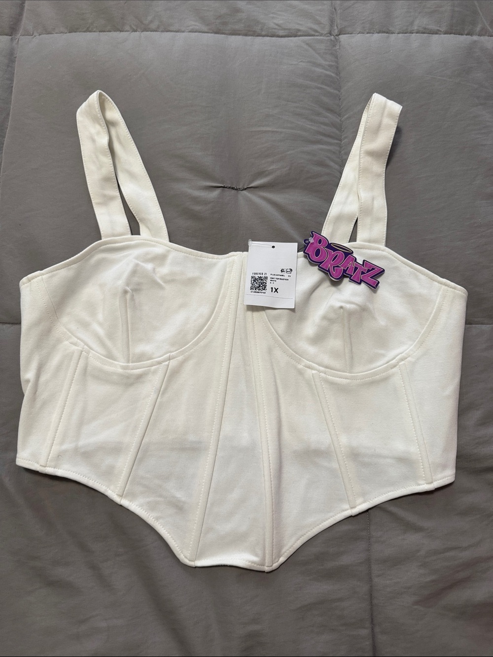 Forever 21 Off-White Corset Crop Top